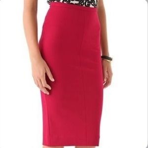 Diane Von Furstenberg Red Midi Pencil Skirt, Size 2